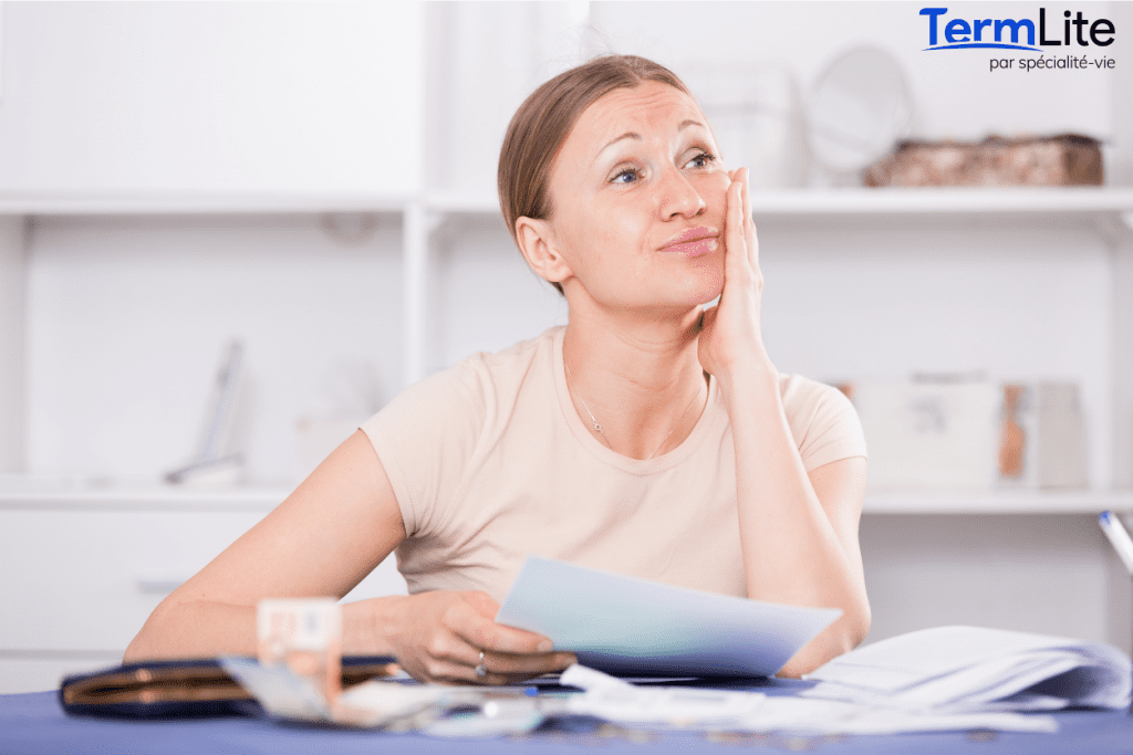 woman thinking about buying life insurance