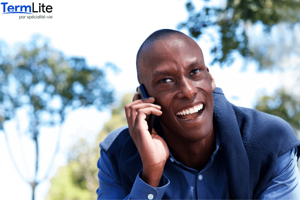 man on the phone purchasing life insurance